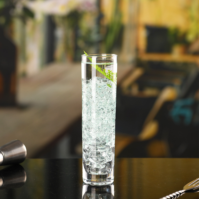 亚马逊跨境出口玻璃杯插花高级感花瓶批发细管高口杯果汁杯子摆件