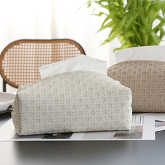 美作元素北歐皮質紙巾盒客廳抽紙盒輕奢樣板間紙巾袋紙巾抽可代發