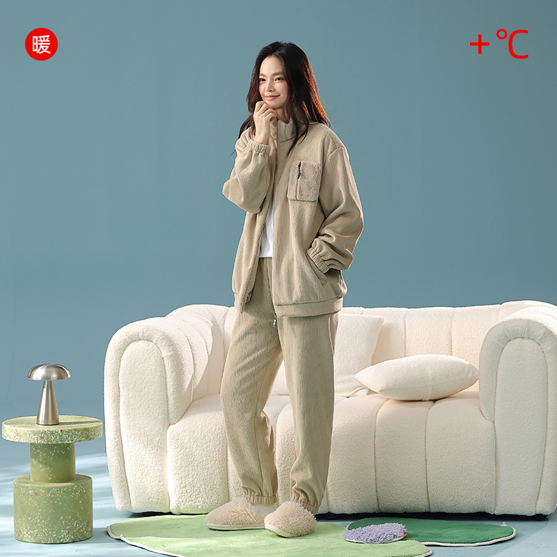 【澳毛复合绒】双面绒睡衣冬季加厚女保暖休闲可外穿家居服