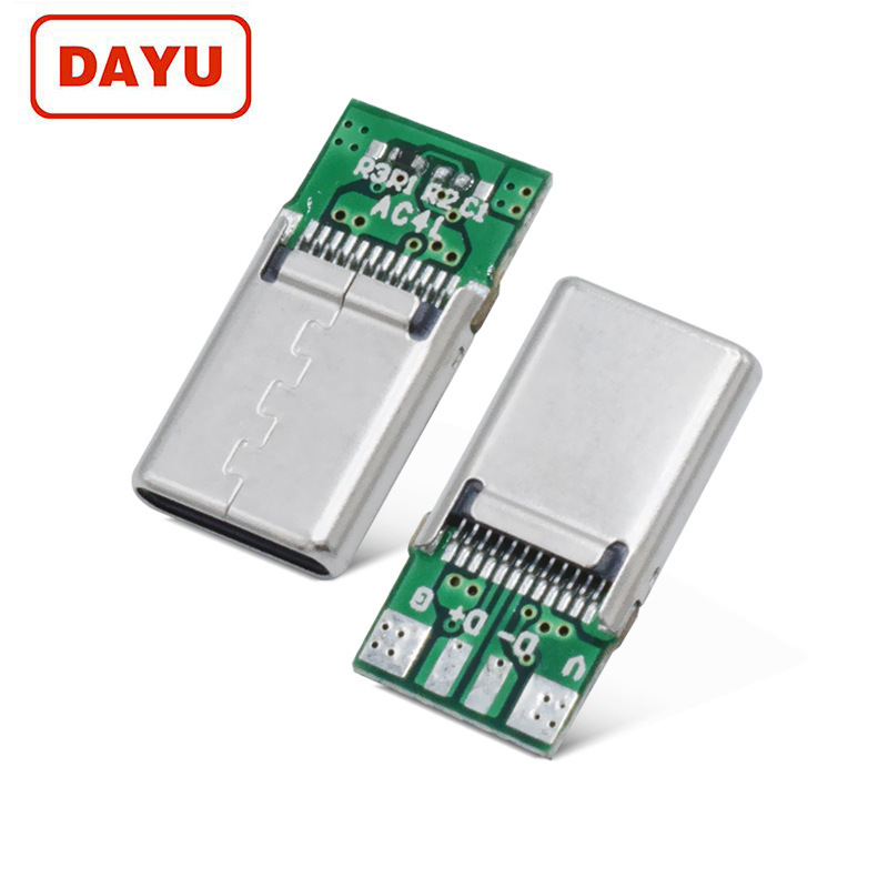 USB 2.0 male Type-c plug wire type stretch fast charging 16p24p charging + data interface