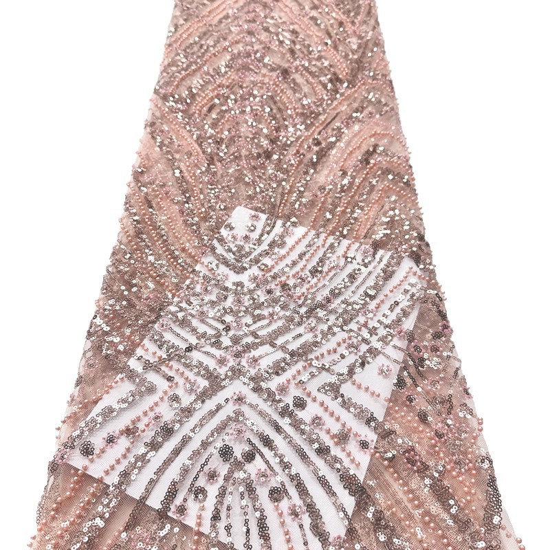 Moda europea y americana transfronteriza Oriente Medio África fiesta cena de moda vestido tela bordada perlas tela al por mayor