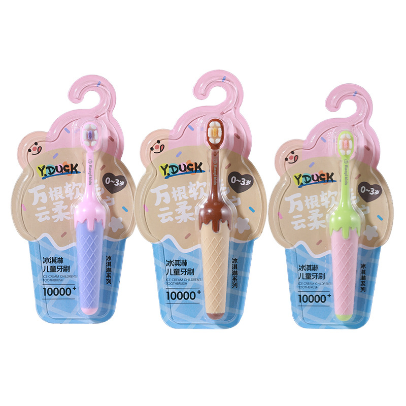 Ice Cream Kidsren's Yunrou Ten Thousand Hair Toothbrush 0-3 Years Old Cute Toddler Baby Soft Hair Toothbrush Manufacturer Spot Wholesale