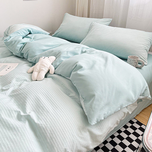 Wholesale solid color quilt cover single piece summer quilt cover dormitory single three-piece cotton girls spring and autumn washed cotton sheets four