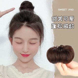 Artificial Hair Loop Artificial Hair Straight Hair Loop Age-reducing Ball Head Hair Stamples Lazy Hair Boilers Fluffy Natural Wig Hair Bag