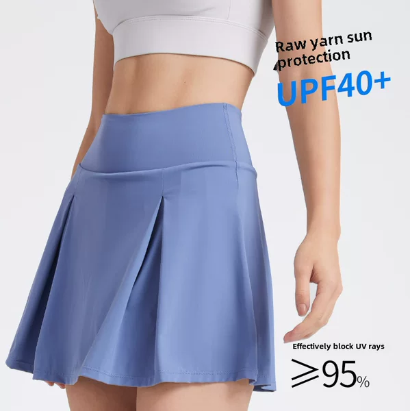 Cross-Border Sun Protection Short Skirt, Quick-Drying, Ice-Feel, Uv Protection, Two-Piece Design, Anti-Exposure, Sports Fitness Golf Tennis Skirt