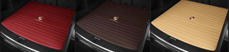 New Model Suitable for Porsche Cayenne/Macan/Panamera/Taycan/718 Car Leather Trunk Mat