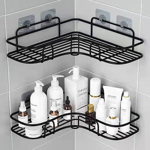 Rental property essentials without drilling, bathroom and toilet wall-mounted shelves, triangular wall brackets, holders, and storage racks
