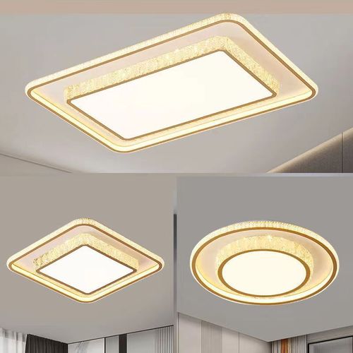 Lighting for a Light Luxury Living Room: Modern Minimalist Atmospheric Crystal Flush Mount Ceiling Lamp for Online Celebrity Bedrooms and Dining Rooms, Full House Lighting Set