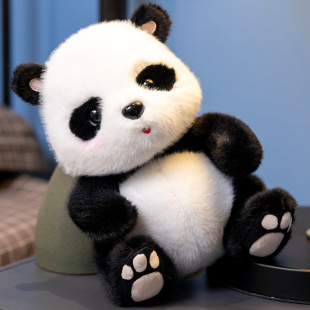 National treasure giant panda doll cute lying Bear Cat plush toy simple panda doll children soothing doll