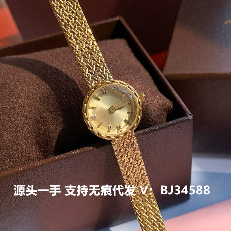 Agete同タイプ中古腕時計ミニ秀気角型麦穂レディース角型レトロ石英時計watch|undefined