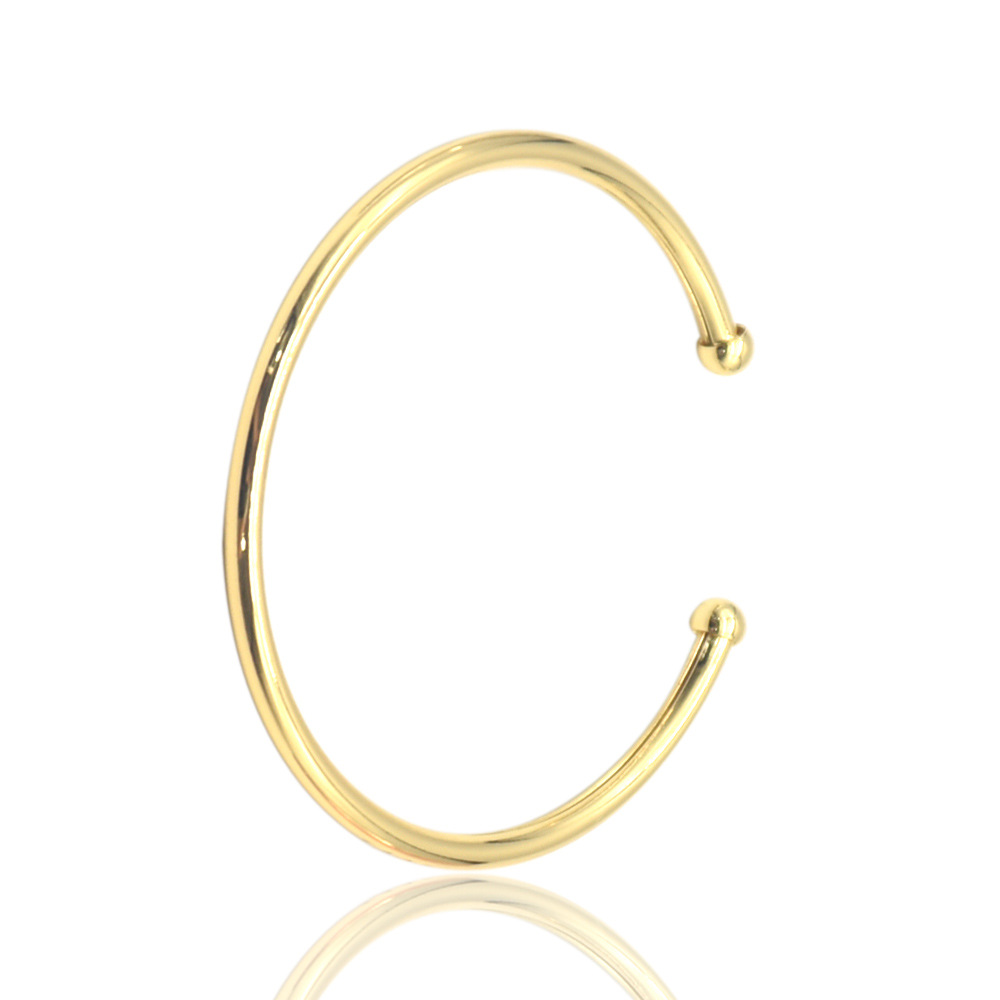 Real chapado en oro cobre abierto flexible pulsera europea y americana simple abierto Ajustable trenzado deformación pulsera para mujeres