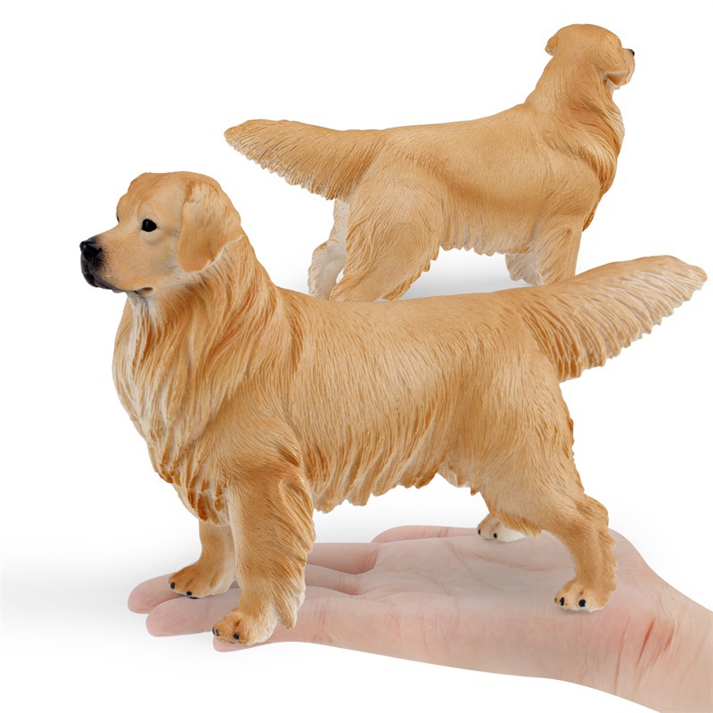 Simulación cognitiva de los niños transfronterizos sólido gran Golden Retriever mascota perro modelo animal decoración de escritorio adornos estáticos