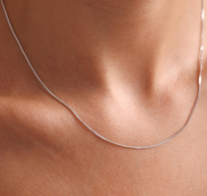 1g Weight Pearl Inlay Material Chain Necklace, Necklace Classification 925 sterling silver Chain Material cable chain, box chain Chain Type 1 Piece Quantity Daily, Street Occasion 925 Sterling Silver Material Geometric, Box Pattern All Seasons Season Women's, Unisex Gender Plating Design Basic Style 1 Piece 925 Sterling Silver Geometric Box Pearl 925 Sterling Silver Cable Chain Box Chain Chain Necklace Necklace 10