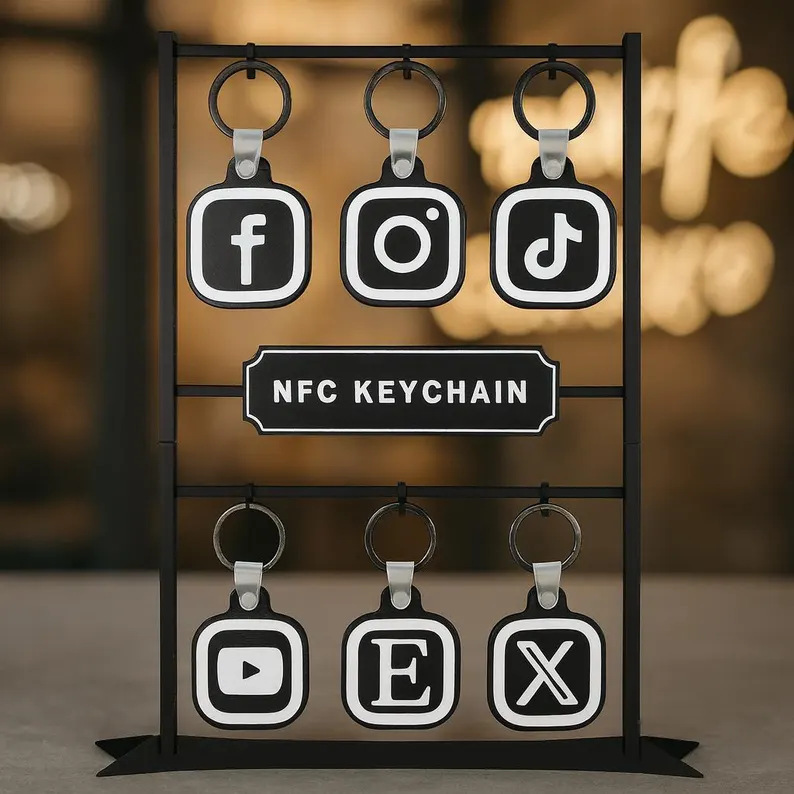 Website Logo, Domestic and Foreign Social Media Team Emblem Icon Ins, Fb, Tiktok, Nfc Keychain