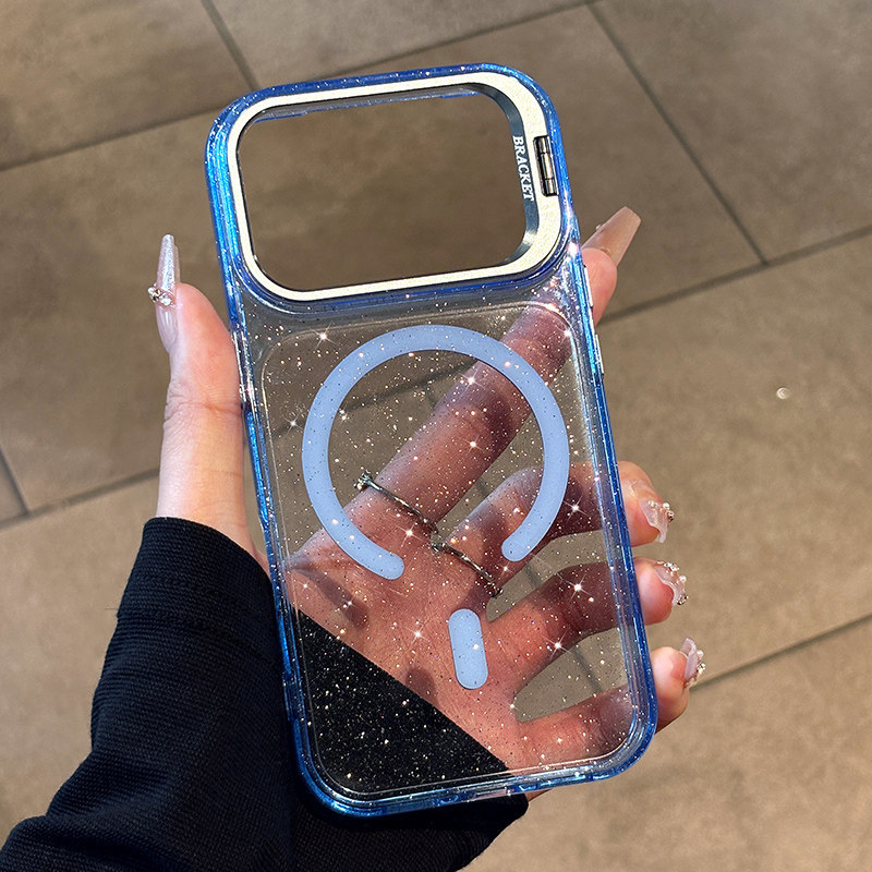 Funda con Soporte de Lente para iPhone 18promax 17 16 de PC con Absorción Magnética y Anti-caídas