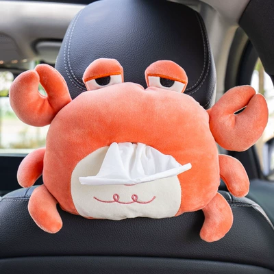 Car tissue box/set: Tissue Box Car Seat Back - as-shown-in-the-figure-crab-elastic-style