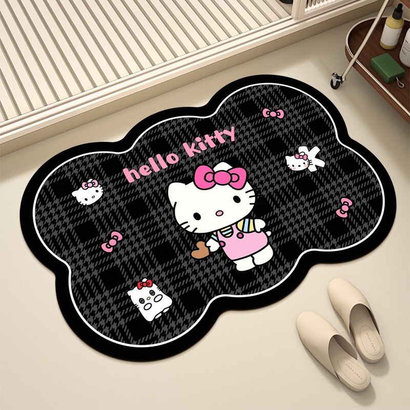 Hellokitty猫浴室洗手间吸水防滑速干易打理洗漱间进门脚垫耐磨|undefined