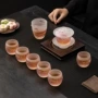 功夫磨砂水晶盖碗茶茶碗