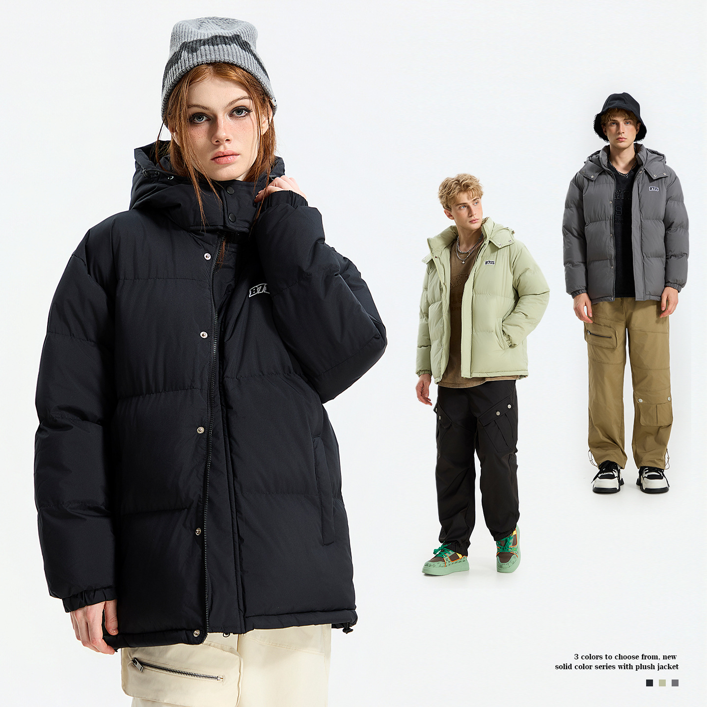 Giacca in cotone con cappuccio tinta unita 2025, giacca invernale in cotone ampia e spessa, cappello staccabile, giacca in cotone e giacca calda_voghion.com