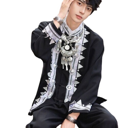 Ethnic Minority Travel Photography Dance Yunnan Miao Hani Zhuang Men's Clothing Performance Tujia New Style Clothing