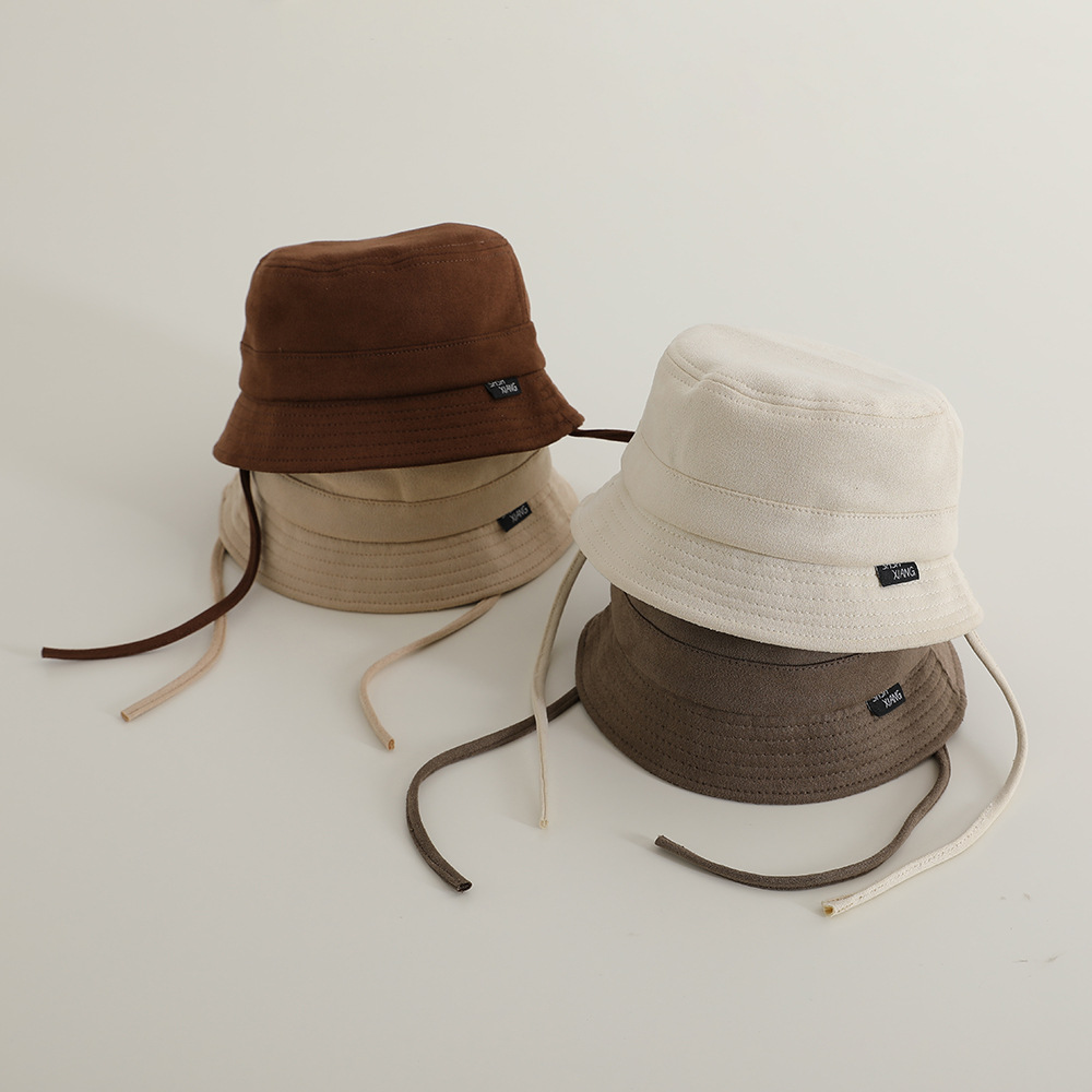 Sombrero de bebé japonés primavera y verano moda ins cóncava forma sombrero de pescador para niños y niñas sombrero de color puro transpirable