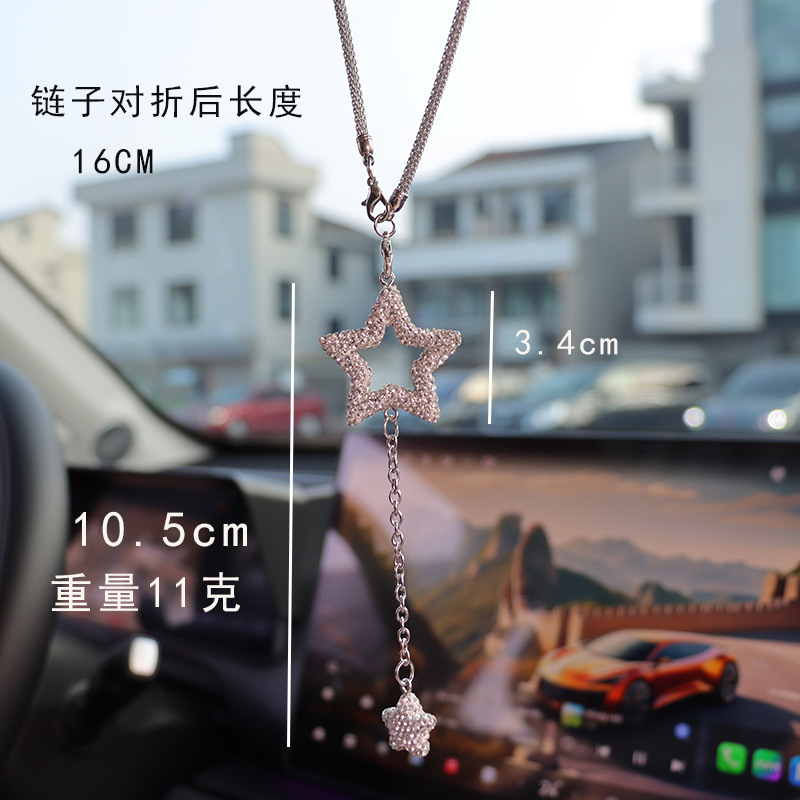 Car Rearview Mirror Pendant, Ceramic Crystal Pendant, Decorative Rhinestone Pendant, Car Crystal Interior Hanging Ornament