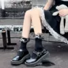 Black socks 4 white butterfly floating gauze short tube