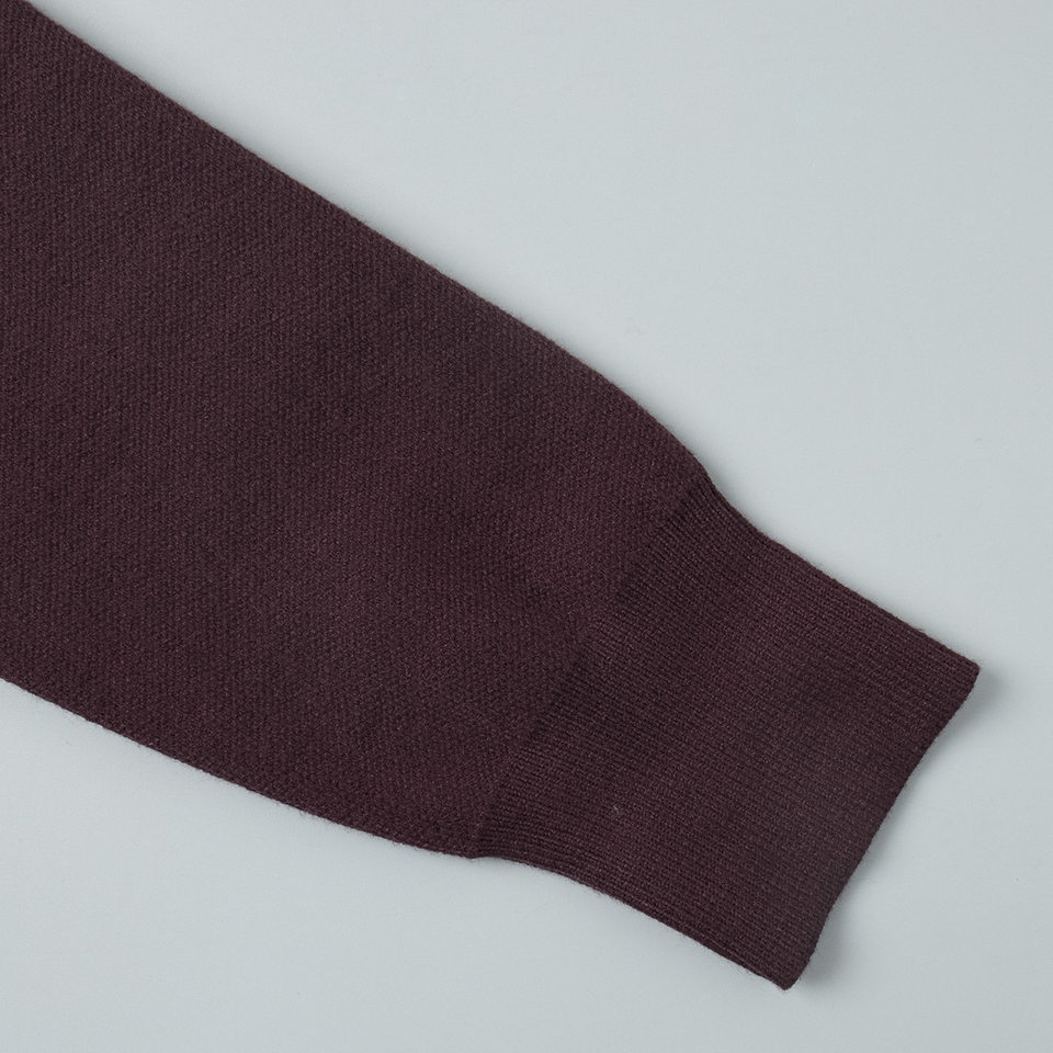 Bộ len dệt kim nữ áo cardigan tay dài quần dài màu trơn — Màu nâu, màu xám, mơ chi tiết 20