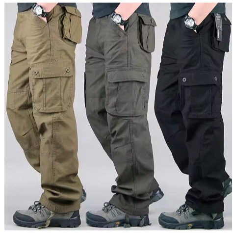 Tactical Cargo Pants Men's Cotton Workwear Outdoor Work Pants Plus Size Hat Clothing Hiking Pants Men