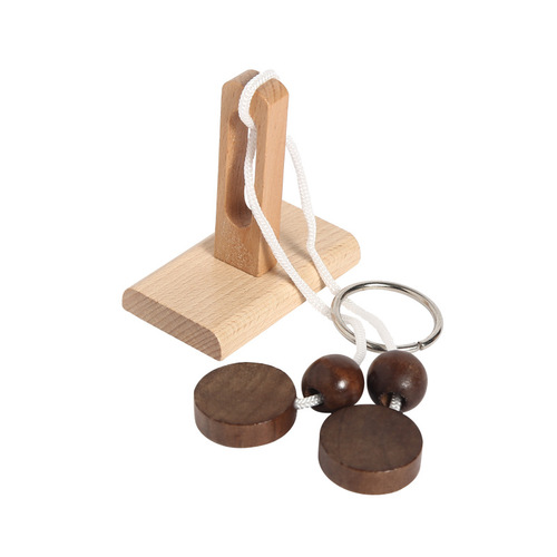 Topology toys Wooden educational toys Column rope-unlocking series Ring-unlocking toys Fun Kongming lock Luban lock