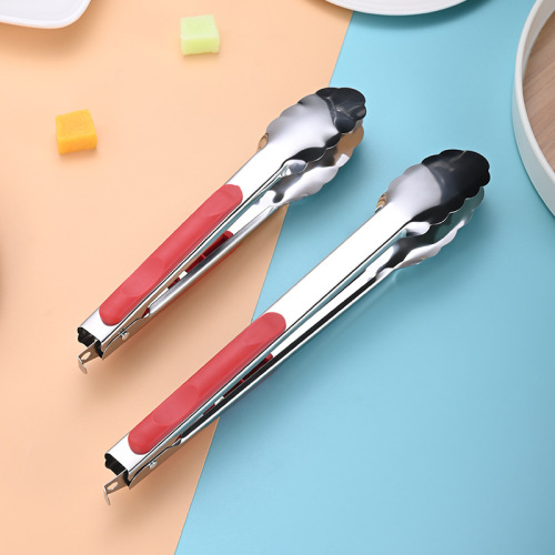 Stainless steel food tongs kitchen household barbecue tongs spicy bread tongs barbecue tongs steak food tongs