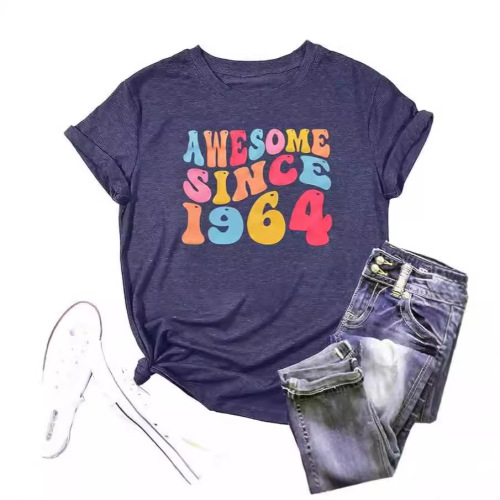 FluentInfoWellLanguage Western and Eastern Style Casual T-Shirt for Women, V-Neck Summer Comfort Short Sleeve Fashion