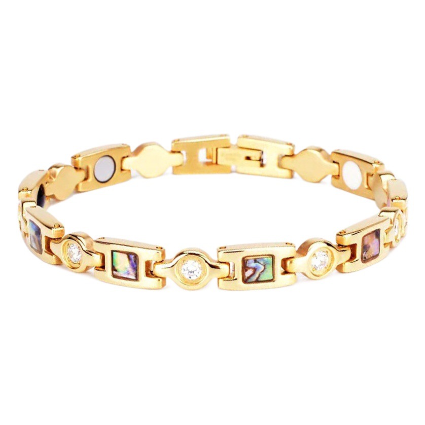 Pulsera Ajustable con Incrustaciones de Diamantes para Mujer, Estilo Europeo y Americano, Retro, Magnética, Ecológica, de Aleación, para Parejas
