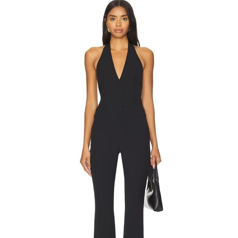 Europe and the United States high-end sexy fashion temperament hanging neck one-piece yoga clothing air sports one-piece fitness clothing flared pants Europe and the United States high-end sexy fashion temperament hanging neck one-piece yoga clothing air sports one-piece fitness clothing flared pants