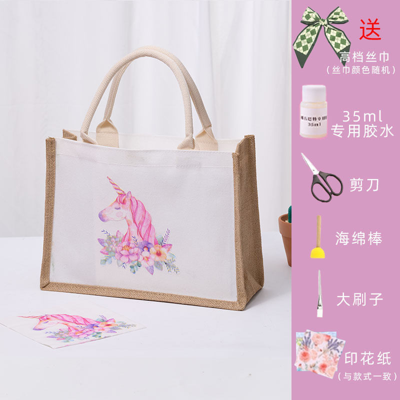 手工diy蝶古巴特包材料包帆布包帆布袋创意制作手绘礼物团建沙龙|undefined
