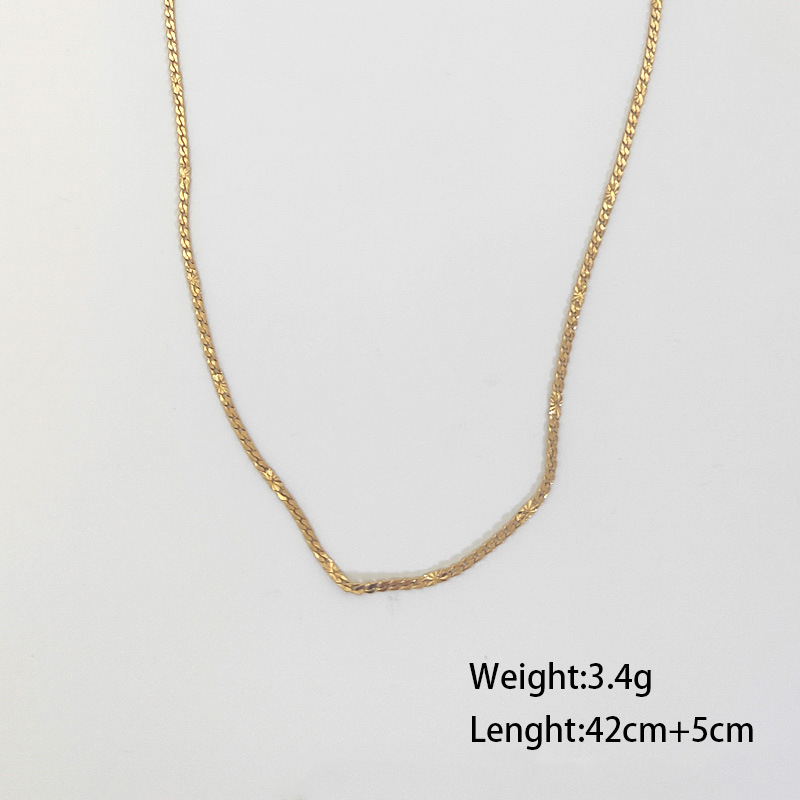 7g Weight Necklace Classification 304 Stainless Steel Chain Material 1 Piece Quantity Holiday, Daily Occasion 304 Stainless Steel Material Geometric Pattern Women's Gender Plating Design Simple Style Style Wholesale Jewelry Simple Style Geometric 304 Stainless Steel Plating Stainless Steel Necklaces 16