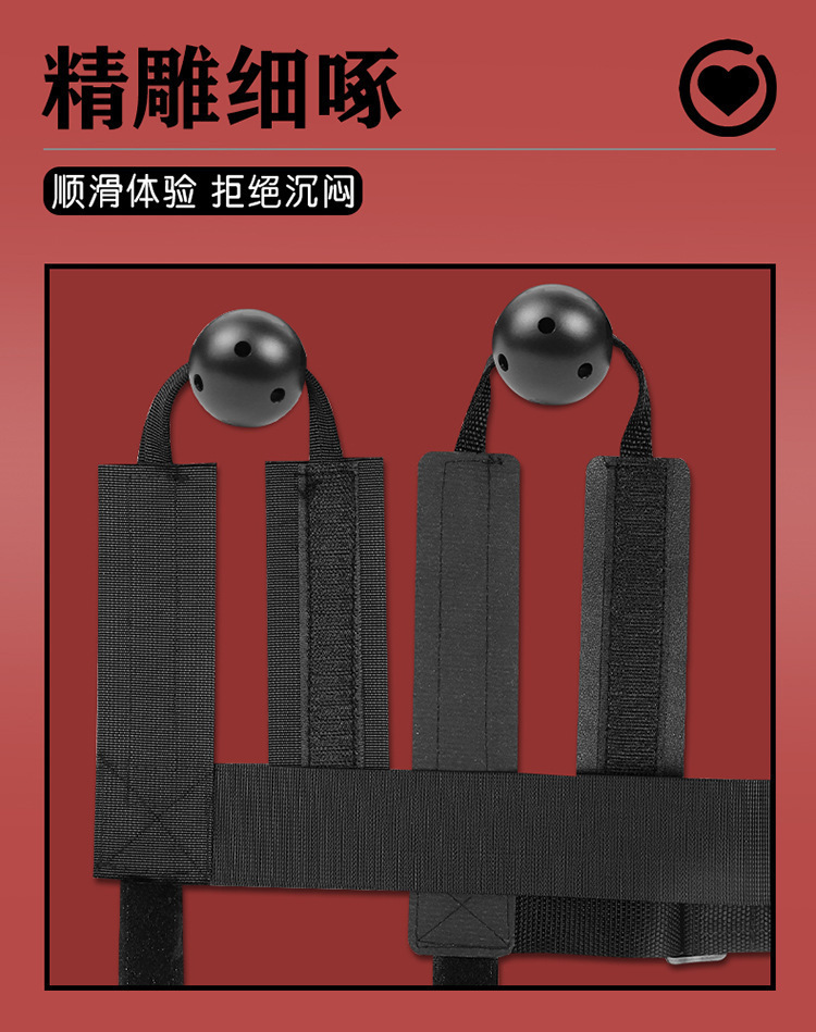 SM Bondage Set with Handcuffs, Collar and Bed Straps in Black — detail image 20