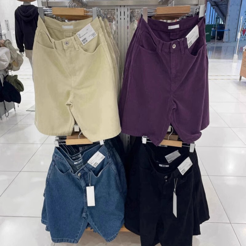 U Home Women's Denim Style Bermuda Shorts/Washed Products Mid-Pants Spring and Summer New Style 476946