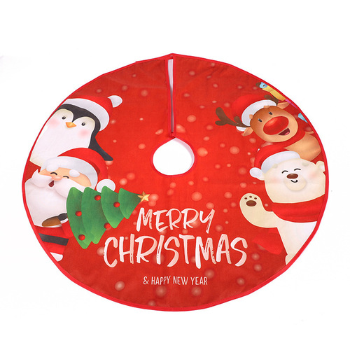 Love in Hong Kong  cross-border new Christmas tree skirt creative and exquisite printed tree bottom decoration tree skirt Christmas decorations