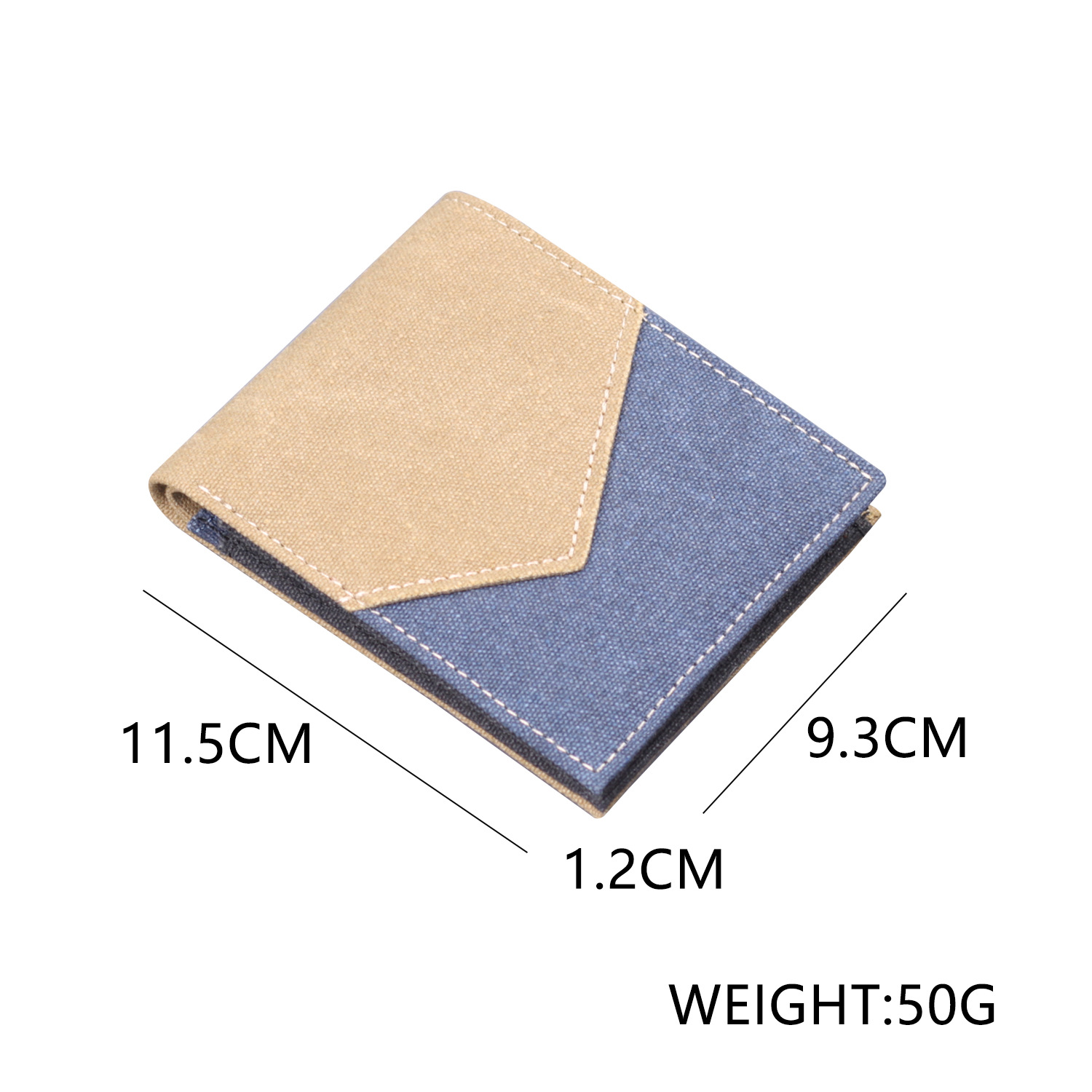 Cartera de lona corta para hombres cartera de hombres bolsos de dólares bolsos de denim bolsos de tarjetas de cuero para hombres bolsos transfronterizos