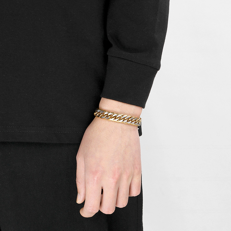 50g Weight PVD Coated Gold Plating Process 18K Real Gold Plated Plating Material Bracelets, Necklace Classification Cuban Link Chain Curb Chain Chain Type 1 Piece Quantity Daily, Party, Street Occasion 304 Stainless Steel Material Geometric Pattern All Seasons Season Men's Gender Hip-Hop, Vintage Style Style Plating Craft Wholesale Jewelry Hip-Hop Vintage Style Geometric Titanium Steel Plating Bracelets Necklace Cuban Link Chain Curb Chain 12