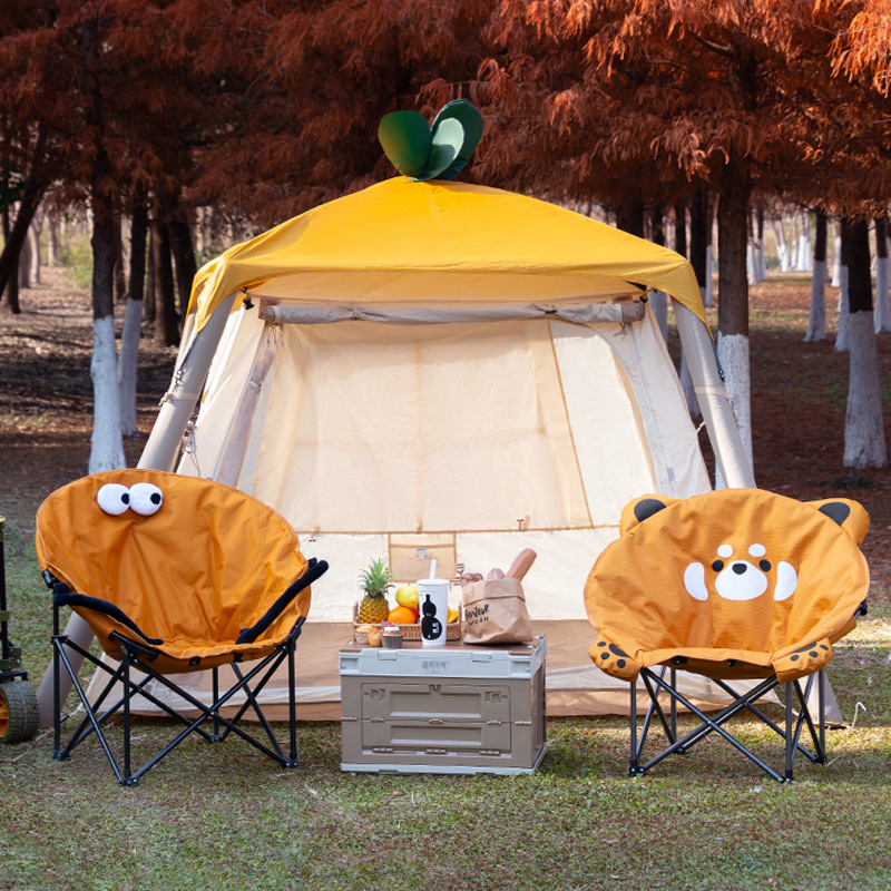 Silla de luna para niños al aire libre del Himalaya, respaldo alto, reclinable, ensanchado, silla perezosa portátil para acampar para bebés