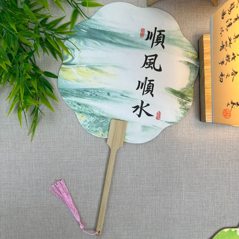 宣紙団扇環境保護カード扇風機来図制作印刷観光スポット会社活動広告扇風機卸売り|undefined