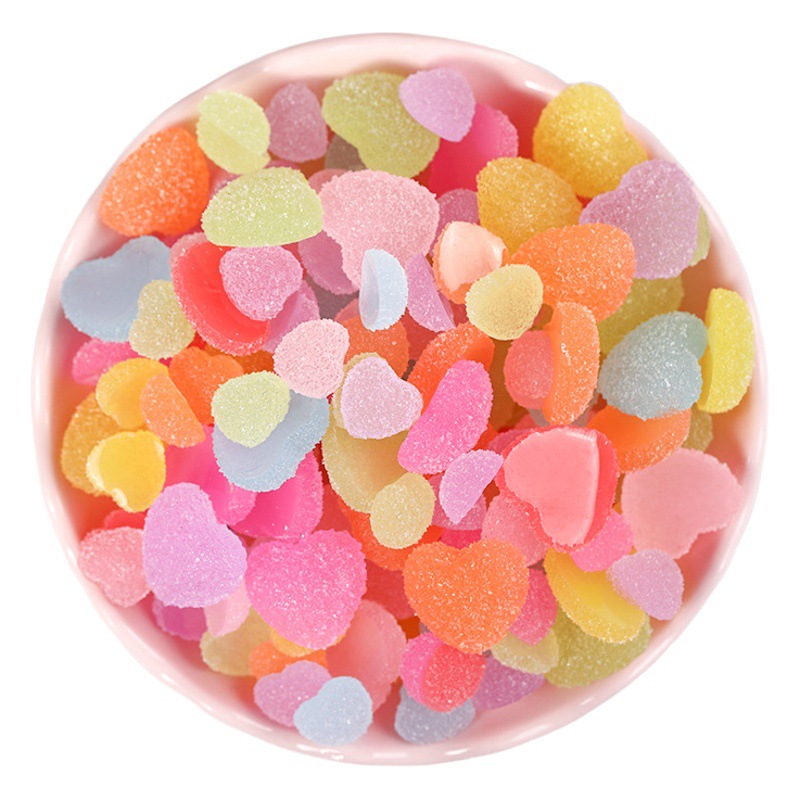 Accesorios de resina suave caramelo amor jalea efecto DIY crema pegamento teléfono móvil Shell parche caja almacenamiento material la horquilla