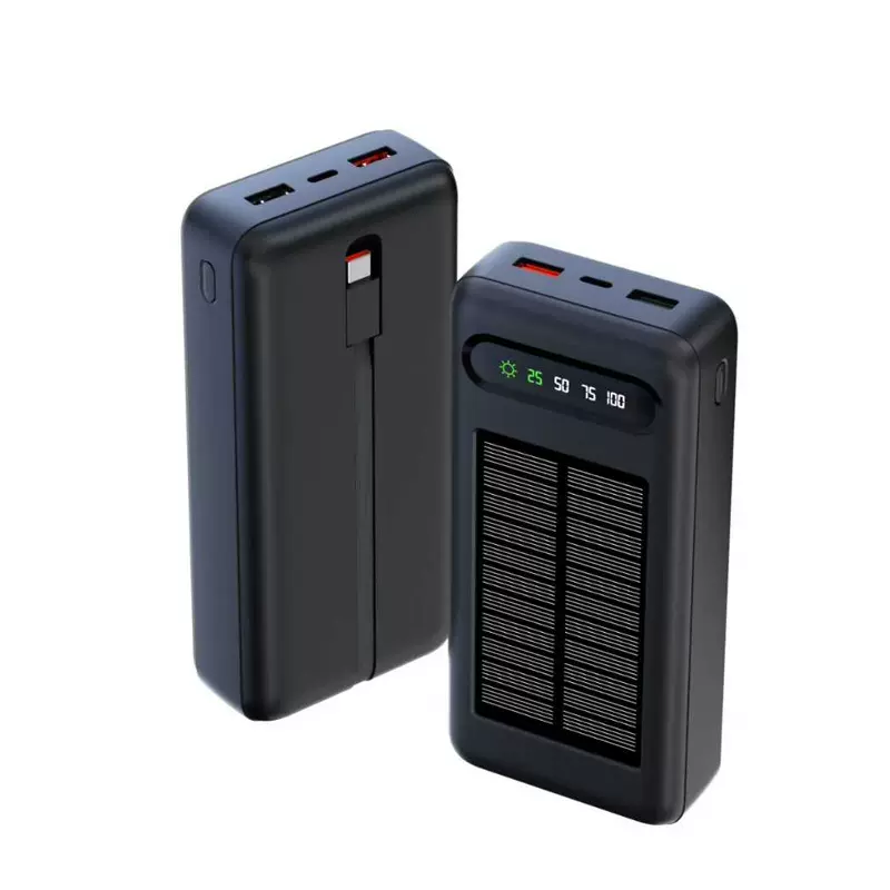 超薄66W超级快充自带线2万毫安充电宝超大容量定 制商务移动电源