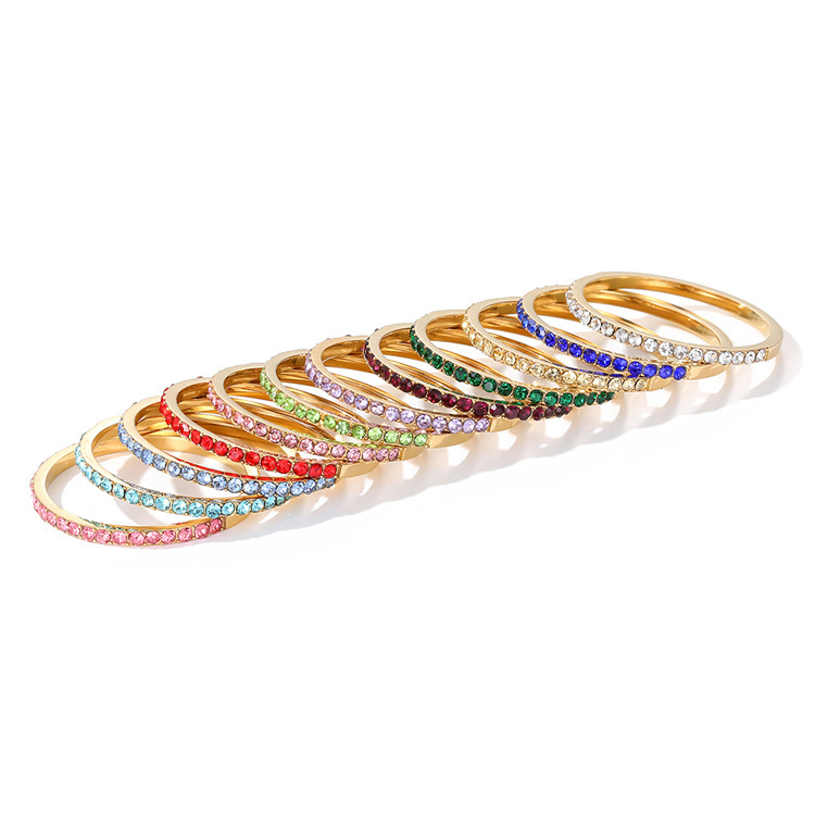 5g Weight Rhinestones, Birthstone Inlay Material Rings Classification 1 Piece Quantity Holiday, Daily Occasion 316 Stainless Steel Material Geometric Pattern Women's Gender Shiny Style Inlay Craft 316 Stainless Steel Rhinestones Geometric Shiny Rings For Women's 7