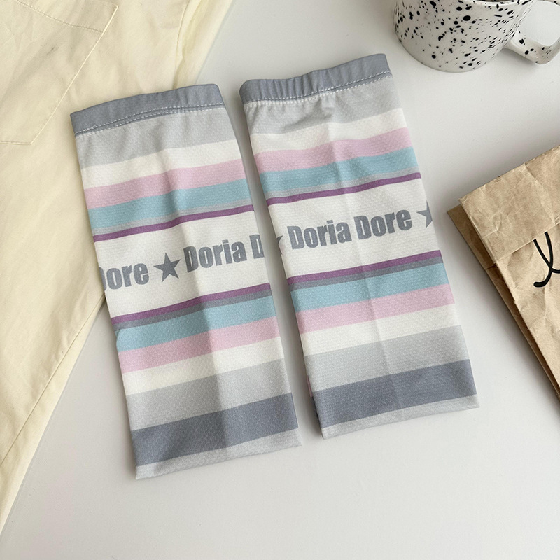 i manga rayada de protección solar para mujeres de verano nuevo suelto al aire libre protección solar manga de brazo protector solar