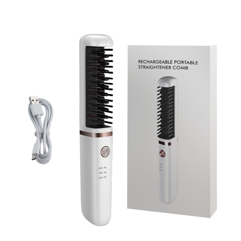 USB inalámbrico plancha de pelo rollo recto de doble uso plancha de pelo de cerámica de viaje portátil de carga rizador de pelo transfronterizo nuevo