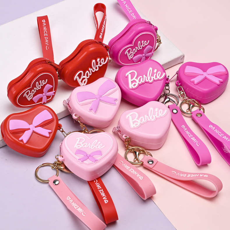 Hot-Selling New Girly Heart Kidsren's Coin Cosmetics Bag Creative Barbie Silicone Coin Purse Heart Bag Pendant Hot-Selling New Girly Heart Kidsren's Coin Cosmetics Bag Creative Barbie Silicone Coin Purse Heart Bag Pendant
