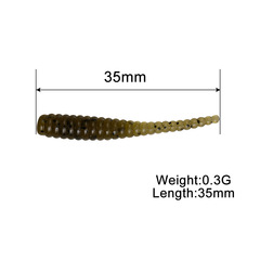 Shark Lure | 10-Pack 35mm 0.3g Soft Bait for Jigging & Fishing, Threaded Design, Mini Soft Worms with Straight Tail, Artificial Lure